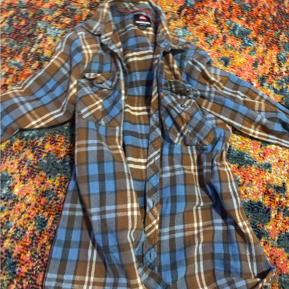 Blue and Brown Plaid Shirt